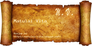 Matulai Vita névjegykártya